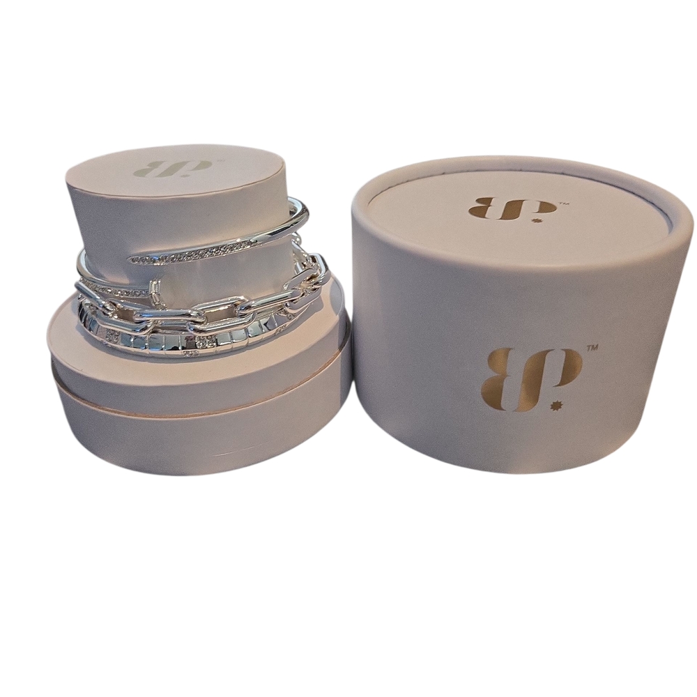 Stylish Silver Bracelet Set